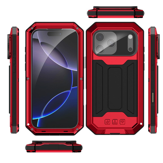 Carcasă blindată R-JUST cu protecție pentru ecran și suport pentru iPhone 17 Pro Max