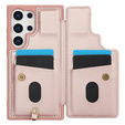 Husa pentru Samsung Galaxy S24 Ultra, Leather Flower Card Slot, roz