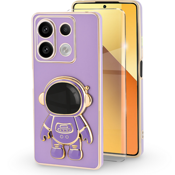 Carcasă pentru Xiaomi Redmi Note 13 5G, Astronaut, violet + sticlă călită 9H