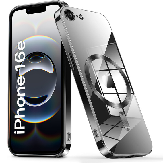 Husă pentru iPhone 16E, Electro MagSafe, negru + Sticlă pentru ecran