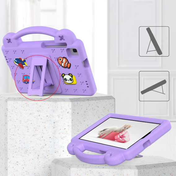 Husă pentru copii pentru Samsung Galaxy Tab A7 Lite 8.7 T220/T225, Cute Patterns, cu suport, violet