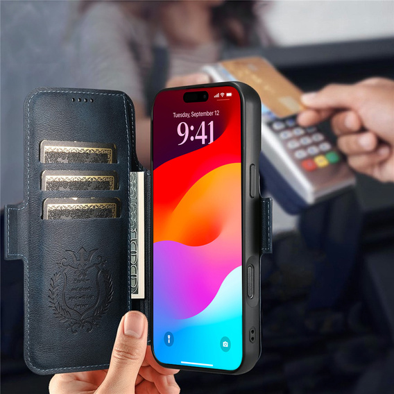 Husă flip 2 în 1 pentru iPhone 17 Pro, SUTENI, pentru MagSafe, albastru