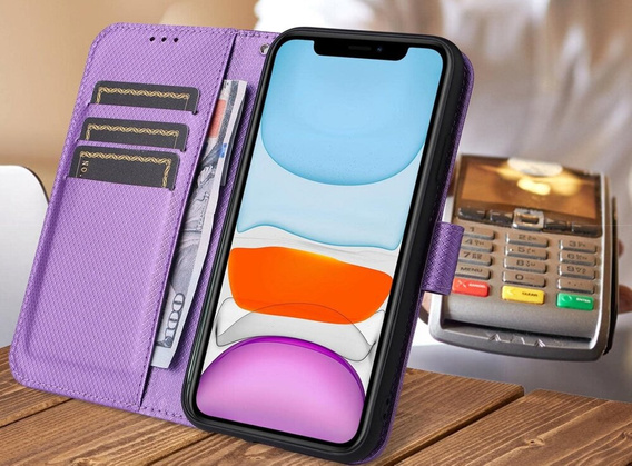 Cu clapetă pentru Oppo Reno 12 Pro, Wallet Smart Magnet, violet