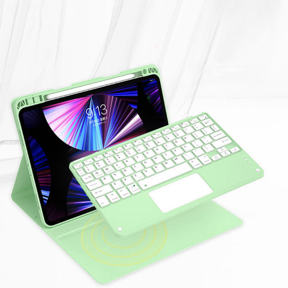 Carcasă + tastatură iPad Air 10.9 4 2020 / 5 2022, Touchpad, verde