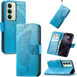 Carcasă Flap pentru Xiaomi Redmi 15 5G / 4G, Butterfly, albastru