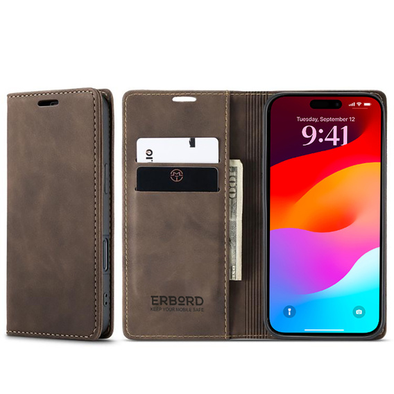 ERBORD Carcasă portofel Vintage cu clapetă pentru iPhone 17 Pro Max