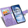 Cu clapetă pentru Realme Note 70T 4G, Butterfly, violet