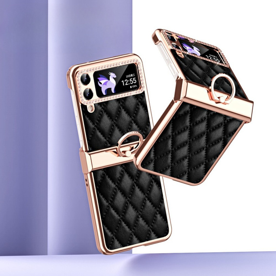 Husă pentru Samsung Galaxy Z Flip 4 5G, Rhombus Grid, Black