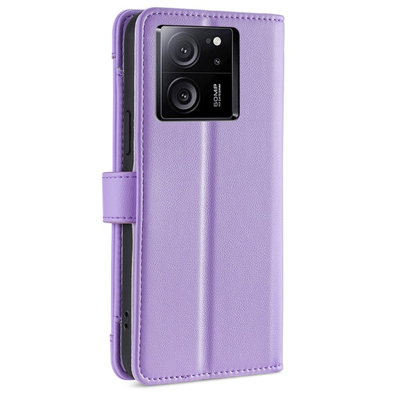 Cu clapetă pentru Xiaomi 13T / 13T Pro / Redmi K60 Ultra, Wallet Zipper Pocket, violet