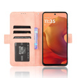 Cu clapetă pentru Motorola Moto G15 / Motorola Moto G15 Power, Card Slot, roz