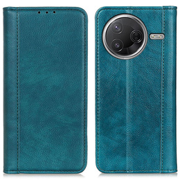Husa cu clapetă pentru Xiaomi Poco F7 Pro / F7 Ultra, Split Leather, verde