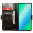 Cu clapetă pentru Samsung Galaxy S23 Ultra, ERBORD Waxy Wallet, maro