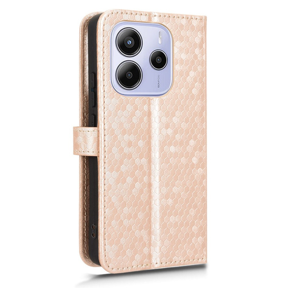 Husa cu clapetă pentru Xiaomi Redmi Note 14 4G, Wallet Rhombus, roz