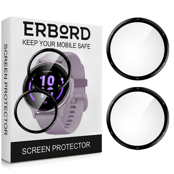 2x ERBORD Hybrid Glass pentru Garmin Vivoactive 5