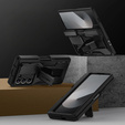 Carcasă pentru Samsung Galaxy Z Fold6 5G, seria Tongate MECH cu suport, negru