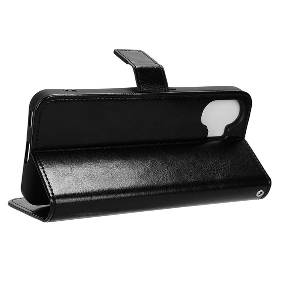 Cu clapetă pentru Nothing Phone 2, Crazy Horse Wallet, negru