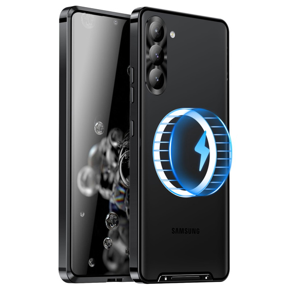 Carcasă de protecție pentru camera foto pentru Samsung Galaxy S24+ Plus, CamShield MagSafe, transparent / negru