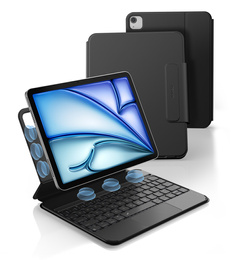 Husă cu tastatură pentru iPad Air 11" 2025/2024 (generația a 7-a/a 6-a) / Air 10,9" 2022/2020 (generația a 5-a/a 4-a) / Pro 11" 2022/2021/2020/2018 (generația a 4-a/a 3-a/a 2-a/a 1-a), tastatură magnetică Dexnor cu touchpad
