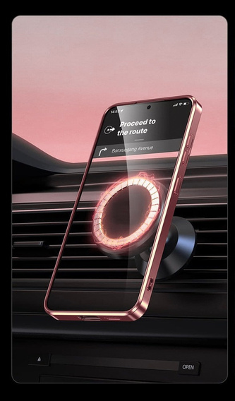 Husă pentru Samsung Galaxy A56, Electro MagSafe, roz rose gold + Sticlă pentru ecran