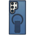 Husă pentru Samsung Galaxy S25 Ultra, Kickstand Matt Case, pentru MagSafe, albastru + Sticlă ecran