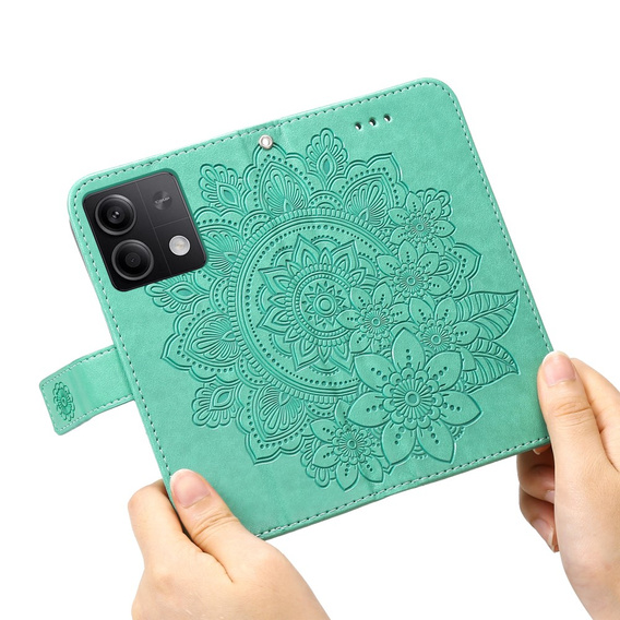 Cu clapetă pentru Xiaomi Redmi Note 13 5G, Mandala, verde