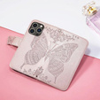 Cu clapetă pentru Infinix Note 40 Pro, Butterfly, roz rose gold
