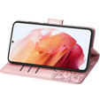 Cu clapetă pentru Motorola Edge 50 Neo / Motorola ThinkPhone 25, Butterfly, roz rose gold