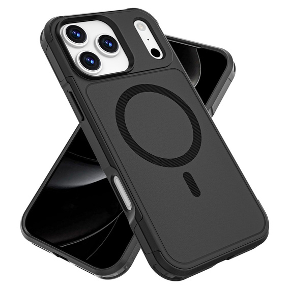 Husă MagForce pentru iPhone 17 Pro Max, pentru MagSafe, blindată, neagră
