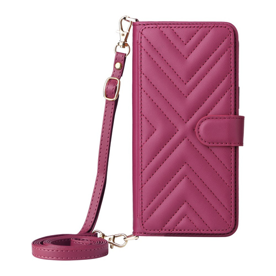 Carcasă cu clapetă pentru Xiaomi Poco F7 Ultra, Crossbody Leather Wallet, maroon