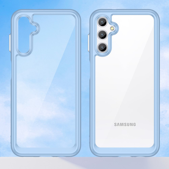 Huse pentru Samsung Galaxy A14 4G/5G, Fusion Hybrid, transparent / albastru