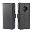 Cu clapetă pentru Samsung Galaxy S9, Leather Flexi Book, negru