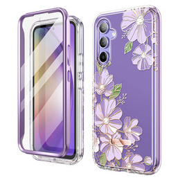 Huse pentru Samsung Galaxy A54 5G, Suritch Full Body Flowers, violet