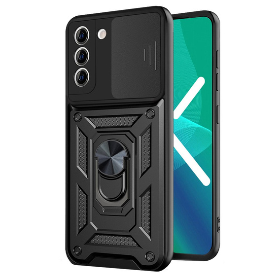 Husă blindată pentru Samsung Galaxy S21, CamShield Slide, negru