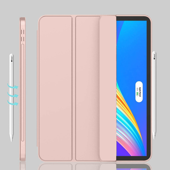 Carcasă pentru iPad Pro 12.9" 2022/2021/2020 (6/5/4 gen.), Smart Pencil, cu suport pentru stylus, roz