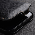 MELKCO carcasă flip pentru iPhone 15 Pro, piele, flip, negru