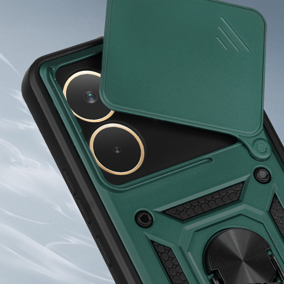 Husă blindată pentru Oppo A5 Pro 5G, CamShield Slide, verde