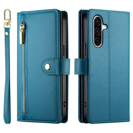 Wallet Zipper Pocket flip caz pentru Samsung Galaxy A17 5G, Wallet Zipper Pocket, albastru