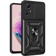 Carcasă blindată pentru Xiaomi Redmi Note 12S, armată Slide Ring, negru + sticlă 9H