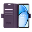 Husă pentru Oppo A60, ERBORD Glossy Litchi, portofel cu clapetă, violet