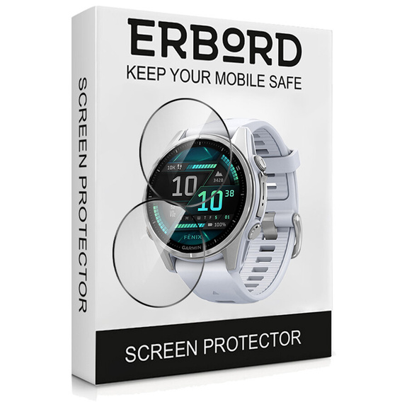 2x ERBORD Hybrid Glass pentru Garmin Fenix 8 43mm