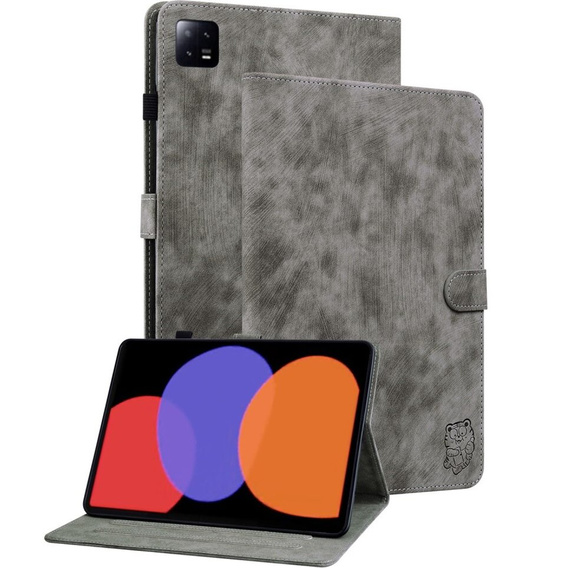 Huse pentru Xiaomi Pad 6, Wallet Pen Slot, gri