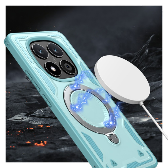 Carcasă pentru Xiaomi Redmi Note 14 Pro 5G /  Poco X7 5G, Military MagSafe, albastru + 9H Glass