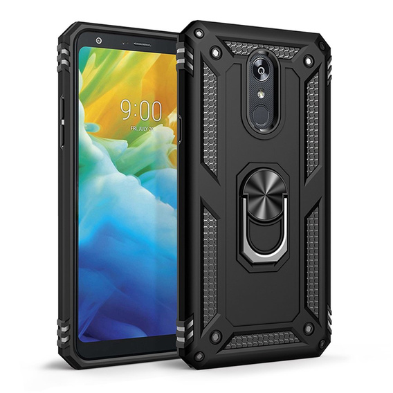 Husă blindată pentru LG K40, Nox Case Ring, negru