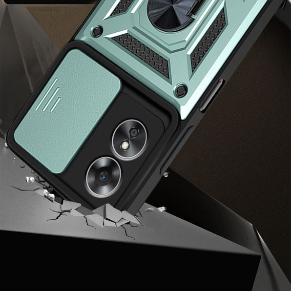 Husă blindată pentru Oppo A17, CamShield Slide, verde