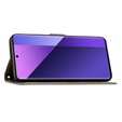 Cu clapetă pentru Xiaomi Redmi Note 13 Pro+, Butterfly, gri