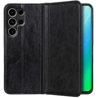 Huse pentru Samsung Galaxy S23 Ultra, Wallet Litchi Leather, negru