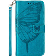 Cu clapetă pentru Realme 12 Pro 5G, Butterfly, albastru