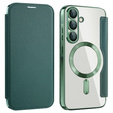 Cu clapetă pentru Samsung Galaxy A26, RFID Wallet MagSafe CamShield, verde