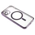 Husă pentru iPhone 12, Electro MagSafe, violet + Sticlă pentru ecran