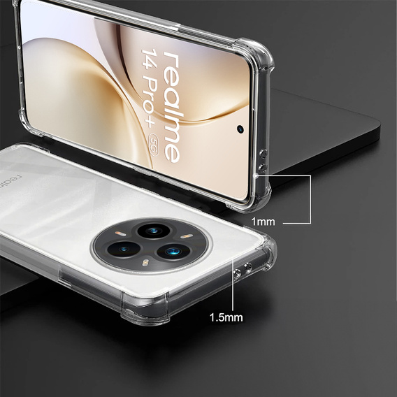 Huse pentru Realme 14 Pro+ 5G, Dropproof, transparentă